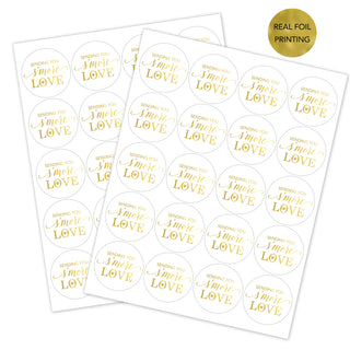 Sending You S'more Love Gold Foil Favor Stickers