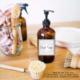Hand Lettered Cleaner Labels - Set of 12