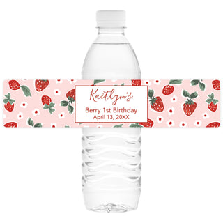 Strawberry Water Bottle Labels