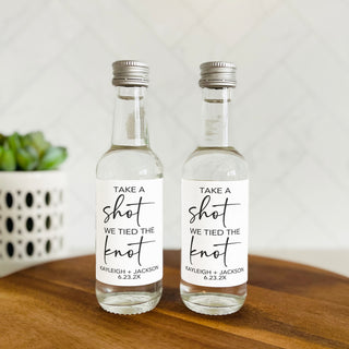Take a Shot We Tied the Knot Mini Shot Labels