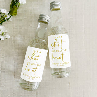 Take a Shot We Tied the Knot Mini Shot Labels