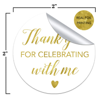 Thank You for Celebrating With Me Favor Stickers