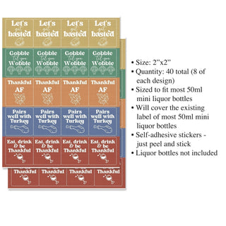 Thanksgiving Mini Liquor Bottle Labels
