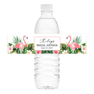 Tropical Flamingo Water Bottle Labels