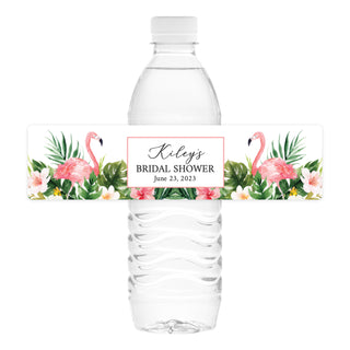 Tropical Flamingo Water Bottle Labels