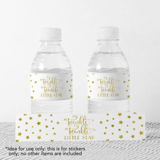 Twinkle Twinkle Foil Water Bottle Labels