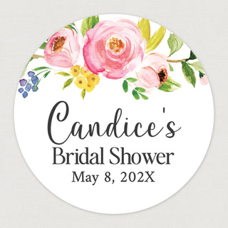 Watercolor Floral Favor Stickers