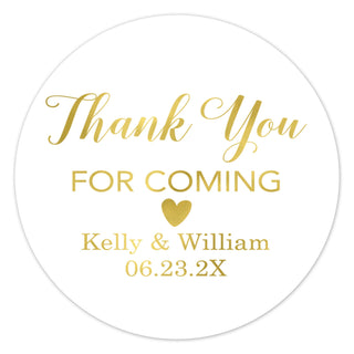 a wedding sticker with the words thank you for coming