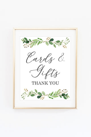 a framed sign that says cards and gifts thank you