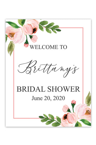 a welcome sign for a bridal shower