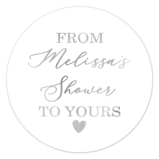 a round sticker with the words from mississippi's shower to yours