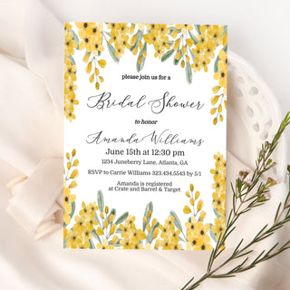 a yellow and green floral bridal shower
