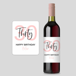 Thirtieth Birthday Wine Bottle Label
