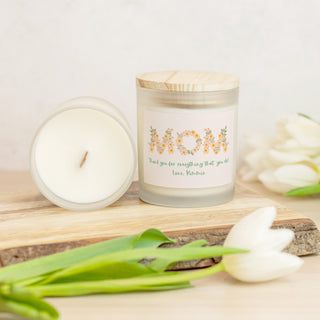 Mom Floral Candle Frosted Glass - 11 oz