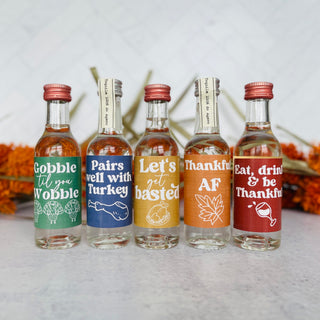 Thanksgiving Mini Liquor Bottle Labels