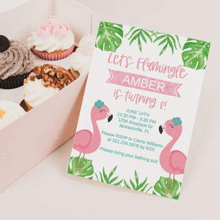 Flamingle Flamingo Birthday Party Invitations