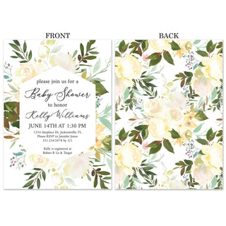 Elegant Floral Baby Shower Invitations