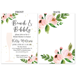 Floral Bubbly Bridal Shower Invitations