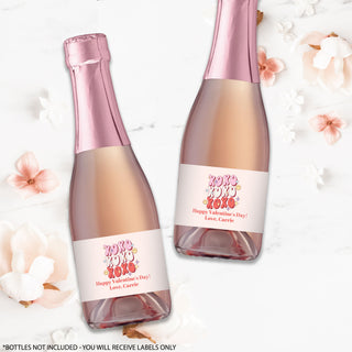 XOXO Retro Valentine  Champagne Labels