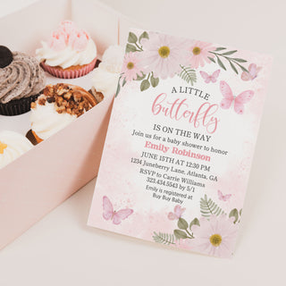 Pink Butterfly Invitations