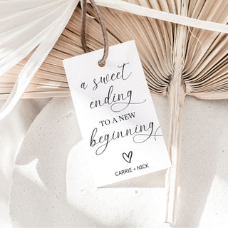 A Sweet Ending to a New Beginning Printable Favor Tag