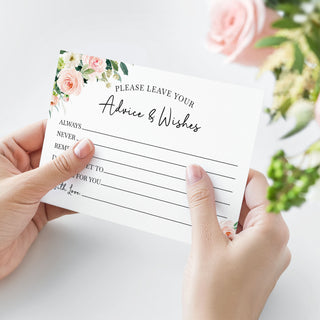 Lovely Blush Floral Printable Advice Card