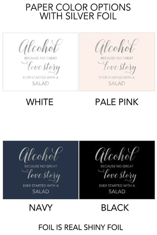 Alcohol Because No Great Love Story Sign