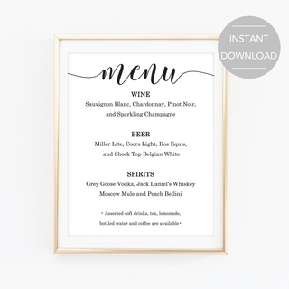 Printable Menu Sign