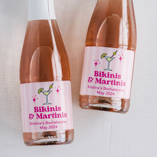 Bikinis and Martinis Champagne Labels