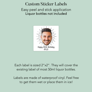 Birthday Face Mini Shot Labels