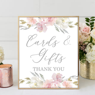 Blush Floral Printable Cards and Gifts Sign