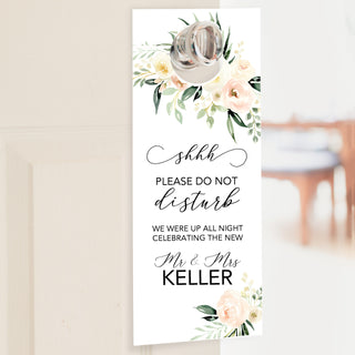 Blush Ivory Floral Printable Door Hanger