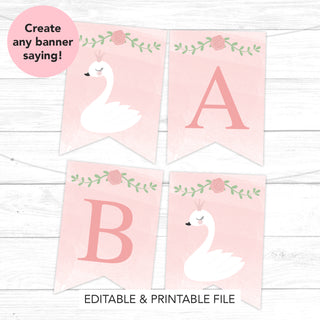 Swan Party Printable Banner