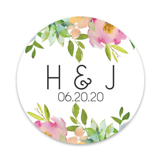 Pink Blossoms Favor Stickers