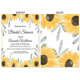Sunflower Bridal Shower Invitations