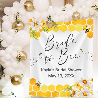 Bride to Bee Bridal Shower Personalized Backdrop