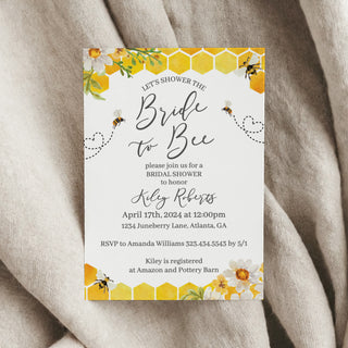 Bride to Bee Bridal Shower Invitations