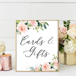 Lovely Blush Floral Printable Cards Gifts Sign