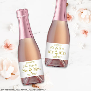 Cheers to the Future Mr & Mrs Foil  Champagne Labels