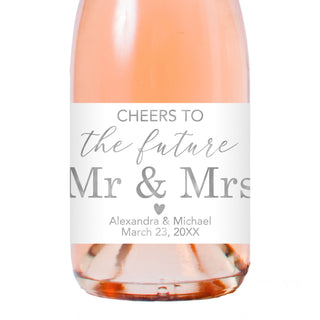 Cheers to the Future Mr & Mrs Foil  Champagne Labels