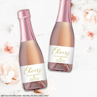 Cheers Newlyweds Foil  Champagne Labels