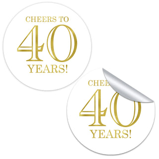 Cheers to 40 Years Favor Stickers