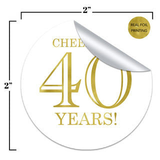 Cheers to 40 Years Favor Stickers