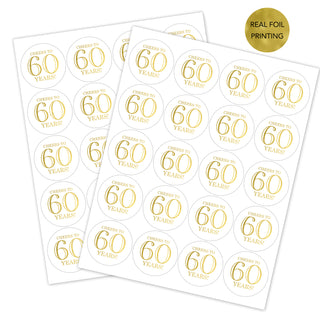 Cheers to 60 Years Favor Stickers