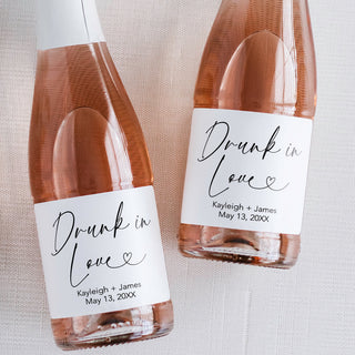 Minimal Drunk in Love Champagne Labels