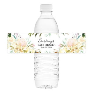 Elegant Floral Water Bottle Labels