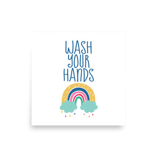 Wash Your Hands Rainbow Wall Art Print