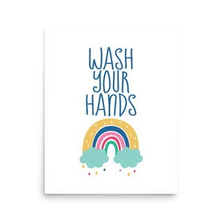 Wash Your Hands Rainbow Wall Art Print