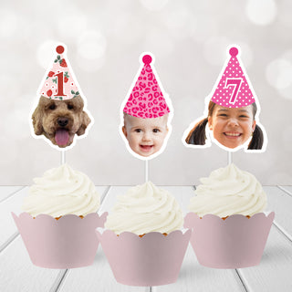 Custom Face Treat Toppers - 24 ct.