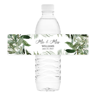 Greenery Water Bottle Labels